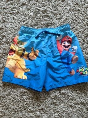 H&M Bright Blue Super Mario & Bowser Swim Shorts
